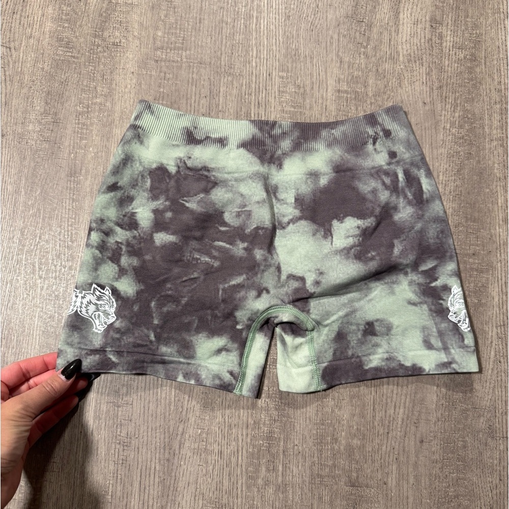 Darc Sport Green and Black Tie-Dye Athletic Shorts